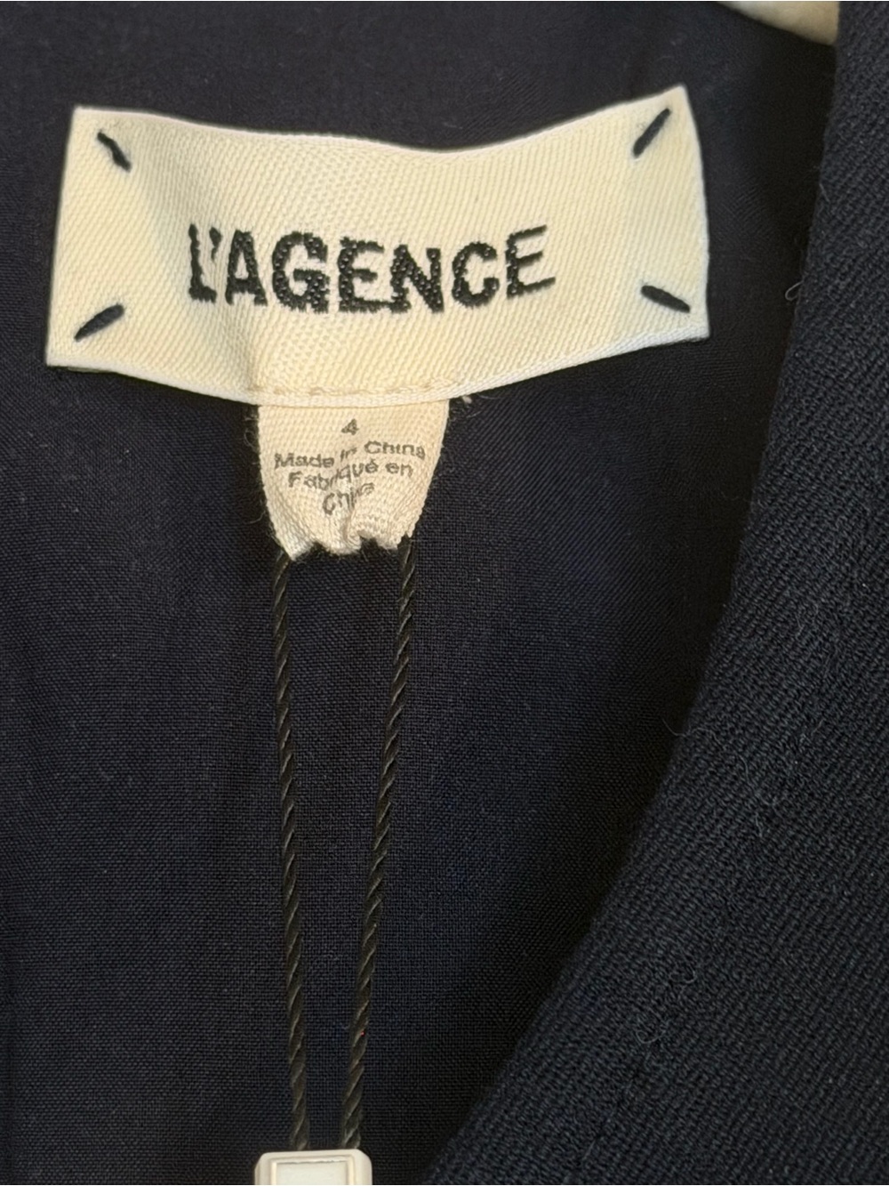 NEVER WORN L'AGENCE Navy Short-Sleeve Sheath Dress with Gold Buttons. Size 4. - Picture 3 of 5